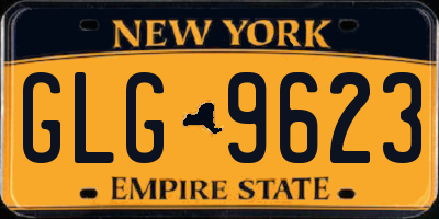 NY license plate GLG9623