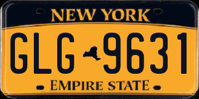 NY license plate GLG9631