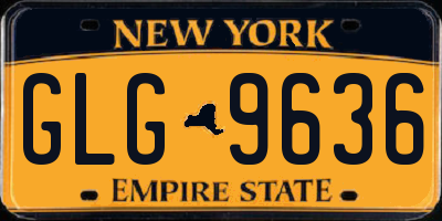 NY license plate GLG9636