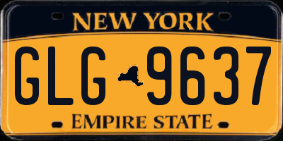 NY license plate GLG9637