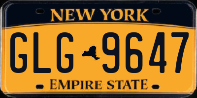 NY license plate GLG9647
