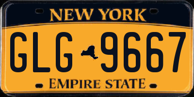 NY license plate GLG9667