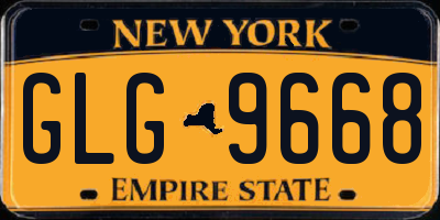 NY license plate GLG9668