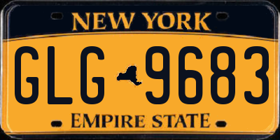 NY license plate GLG9683