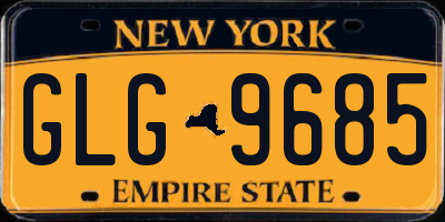 NY license plate GLG9685