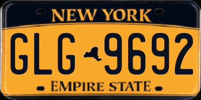 NY license plate GLG9692