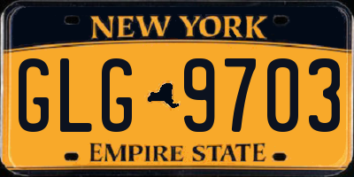 NY license plate GLG9703