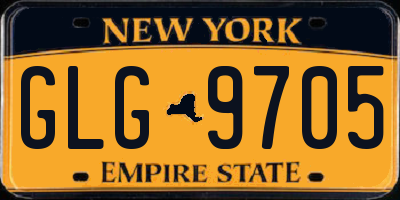 NY license plate GLG9705