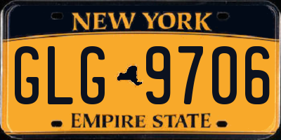 NY license plate GLG9706
