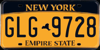 NY license plate GLG9728