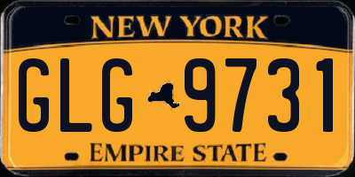 NY license plate GLG9731