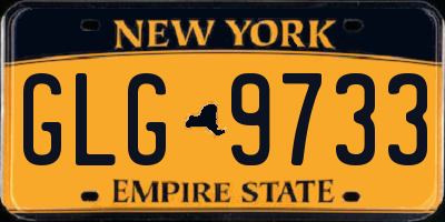 NY license plate GLG9733