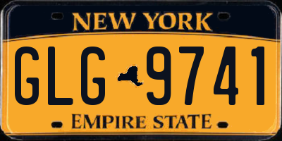 NY license plate GLG9741