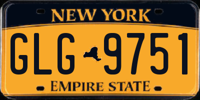 NY license plate GLG9751