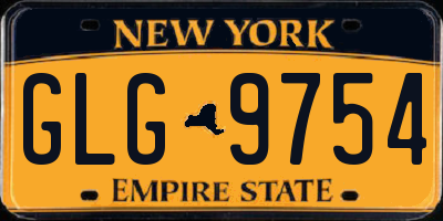 NY license plate GLG9754