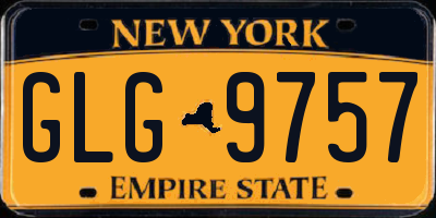 NY license plate GLG9757