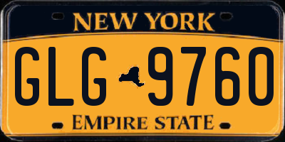 NY license plate GLG9760