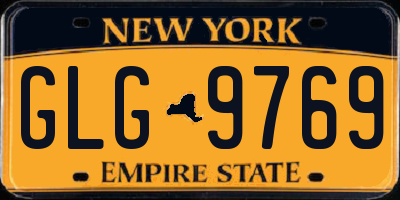 NY license plate GLG9769