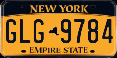 NY license plate GLG9784