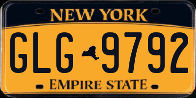 NY license plate GLG9792
