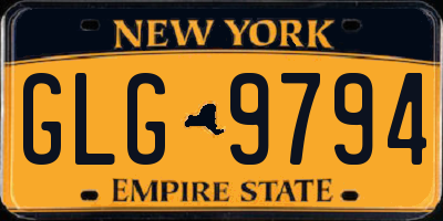 NY license plate GLG9794