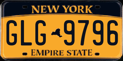 NY license plate GLG9796