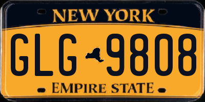 NY license plate GLG9808
