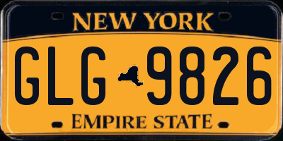 NY license plate GLG9826