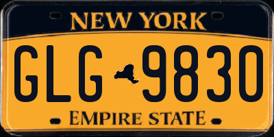 NY license plate GLG9830