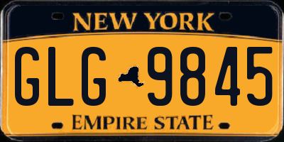 NY license plate GLG9845