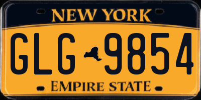 NY license plate GLG9854