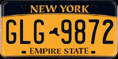 NY license plate GLG9872