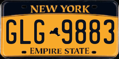 NY license plate GLG9883
