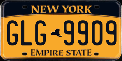 NY license plate GLG9909