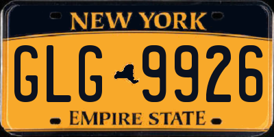 NY license plate GLG9926