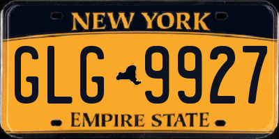 NY license plate GLG9927
