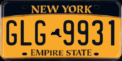 NY license plate GLG9931