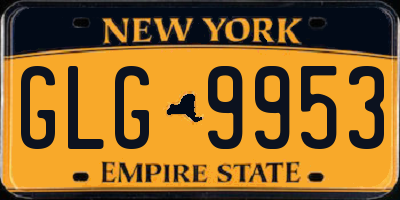 NY license plate GLG9953