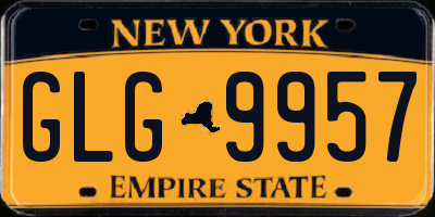 NY license plate GLG9957