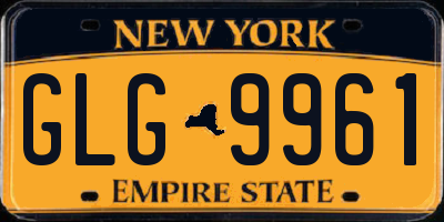 NY license plate GLG9961