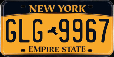 NY license plate GLG9967