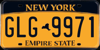 NY license plate GLG9971