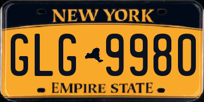NY license plate GLG9980