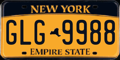 NY license plate GLG9988
