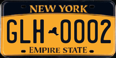 NY license plate GLH0002