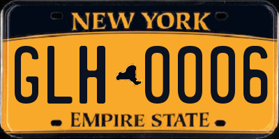NY license plate GLH0006