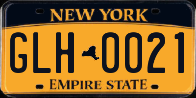 NY license plate GLH0021