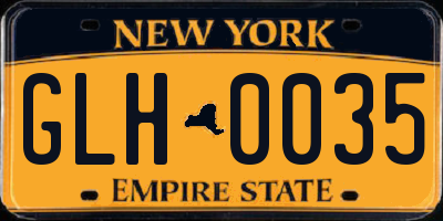 NY license plate GLH0035