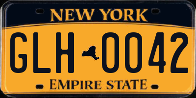 NY license plate GLH0042