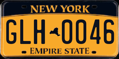 NY license plate GLH0046